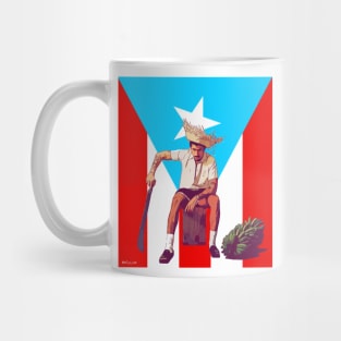 Puerto Rico Flag with Bad Bunny Fan Art Mug